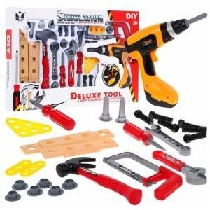 Ramiz DIY Kit for Kids 3+ Tools + Accessories 26 pcs + Interactive Cordless Drill