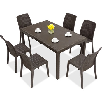 BICA Комплект техноратанови мебели Houston / Virginia кафяв за 6 души Bica (BC9094BR-6x9095BR)