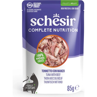 Schesir Complete Nutrition Filet v želé 12 x tuňák & hovězí 85 g