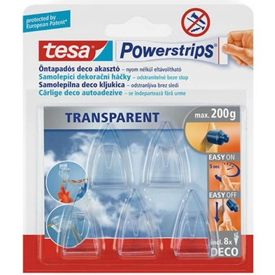 tesa Háčky lepící Powerstrips deco, průhledné, 5 ks