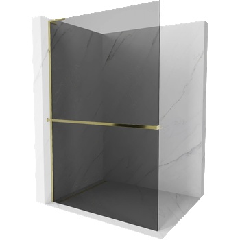 Mexen Kioto+ L душ преграда с рафт Walk-in 80 x 200 см, графит, злато - 800-080-123-50-40 (800-080-123-50-40)