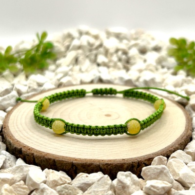 Certom Macramé náramek se žlutým achátem 0267