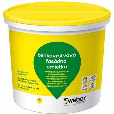 Weber Weberpas silikónová tenkovrstvová fasádna omietka 25 kg Roztieraná 2.0 mm Odtiene A