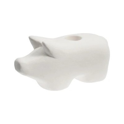 Keramický svícen prasátko Hubert White 13 cm Storefactory Scandinavia