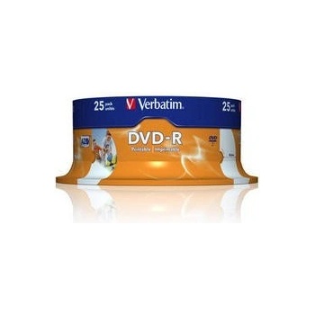Verbatim DVD-R(25-Pack)Spindle/Inkjet Printable/16x/4.7GB (43538)
