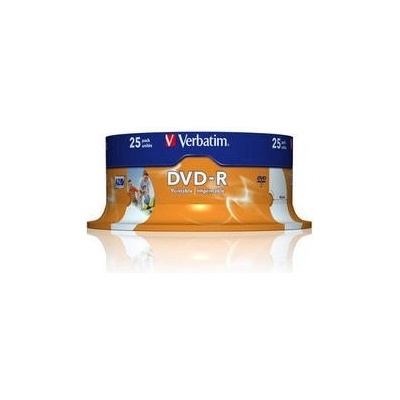 Verbatim DVD-R(25-Pack)Spindle/Inkjet Printable/16x/4.7GB (43538)