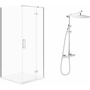Cersanit Комплект душ кабина Cersanit Jota хром 90x90 см и душ колона FDesign Anima хром (S160-001+FD5-ANA-7U-11)