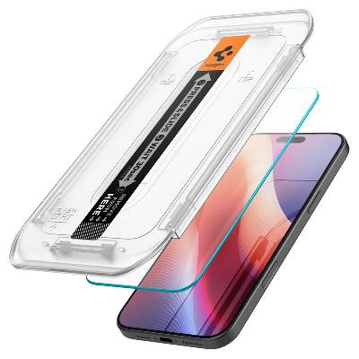 Стъклено защитно покритие за дисплея на iPhone 16 Pro - Spigen Glass tR EZ Fit HD Tempered Glass (прозрачен) (AGL07935)