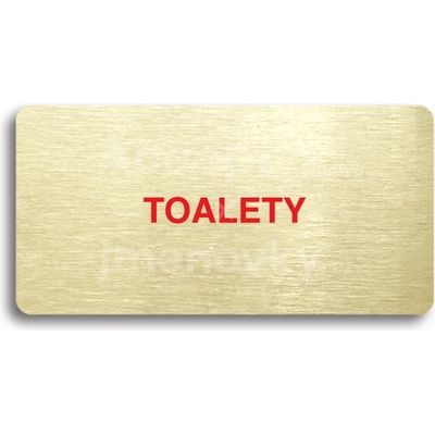 ACCEPT Piktogram TOALETY - zlatá tabulka - barevný tisk bez rámečku