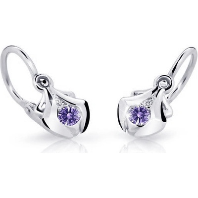 Cutie Jewellery dětské z bílého zlata C2224B-Ametyst