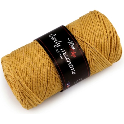 Pletací příze Cordy Macrame 250 g Varianta: 12 (8190) hořčicová, Balení: 1 ks 57329/145739/273433