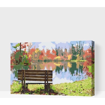 Vymalujsisam Malování podle čísel Lavička u rybníka