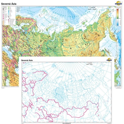 Cartographia Severná Ázia + slepá mapa DUO (160x120 cm)