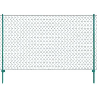 vidaXL Drátěný plot se sloupky ocel 25 x 1,5 m zelený