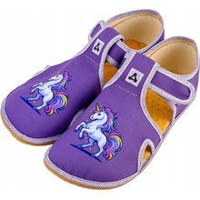 Detské Barefoot papuče Antal Rascal Unicorn Purple