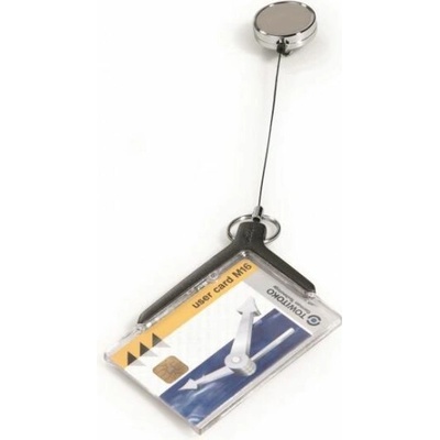 Visačka na plastovú kartu s kotúčom DURABLE CARD HOLDER DE LUXE PRO 85x54mm 10ks