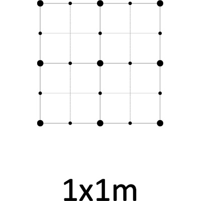 Montážní sada pro zelenou stěnu - nerez, rozměr 1 x 1 m