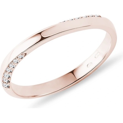 Klenota Snubní prsten s diamanty v růžovém zlatě k0756014