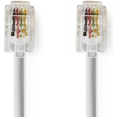 Nedis TCGP90100WT20 telefonní propojovací zástrčka RJ10 zástrčka - zástrčka RJ10, kroucený, 2m, bílý