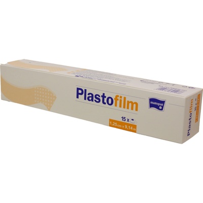 Matopat Plastofilm fixační náplast bez polštářku transparentní na cívce 1,25 cm x 9,14 m 24 ks
