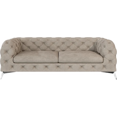 ROPEZ Сиво-бежов кадифен диван 225 cm Chelsea - Ropez (Chelsea Sofa 2,5os. Riviera 16 Srebrne)