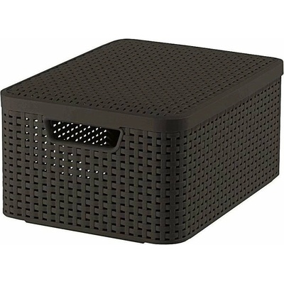 Curver plastový úložný box s vekom 29 x 39 x 19 cm Style tmavohnedý