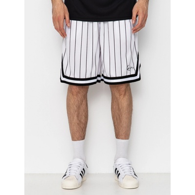 Karl Kani kraťasy Small Signature Pinstripe Mesh shorts white/black