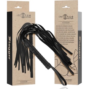  Флогър от веган кожа с удобен захват, черен цвят - Intense Fetish Flogger (D-236014)