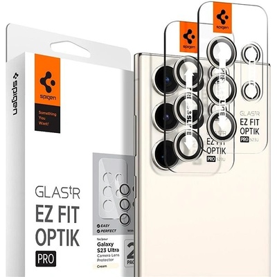 Spigen Glass EZ Fit Optik Pro 2 Pack Cream Samsung Galaxy S23 Ultra AGL06165