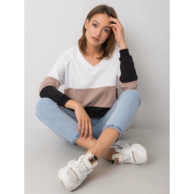 Dámska Oversize pásikavá mikina čierna + béžová