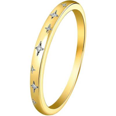 Zlaton Prsten žluté zlato hvězdy s diamantem 000200812236