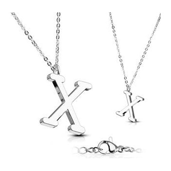 Šperky4U Ocelový řetízek s přívěškem iniciála OPD0096-X