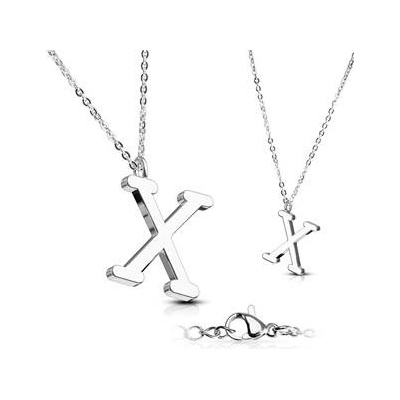 Šperky4U Ocelový řetízek s přívěškem iniciála OPD0096-X