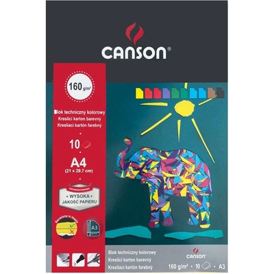 Canson Výkresy blok A4 mix 10 farieb 160g `Šport`
