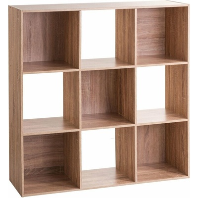 Moderní knihovna Kali 9 polic přírodní MDF do obýváku a kanceláře