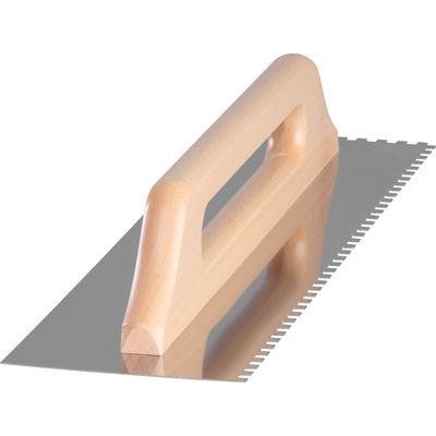 Hladítko Strend Pro Premium, HardWood, drevená rúčka, 480x130 mm, e6 mm, 0,7 mm, rovné, nerez