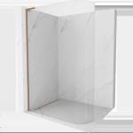 Mexen Kioto-R L закръглена душ стена Walk-in 120 x 200 cm, прозрачна, четкан мед - 800-120-103-65-06 (800-120-103-65-06)