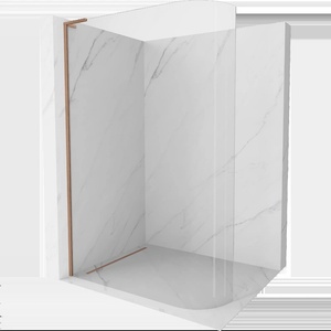 Mexen Kioto-R L закръглена душ стена Walk-in 120 x 200 cm, прозрачна, четкан мед - 800-120-103-65-06 (800-120-103-65-06)