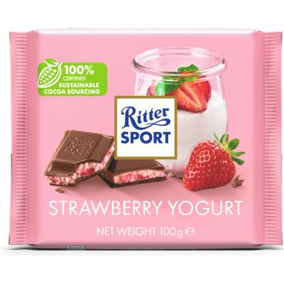 Ritter Sport čokoláda mléčná jogurtovo-jahodová 100 g