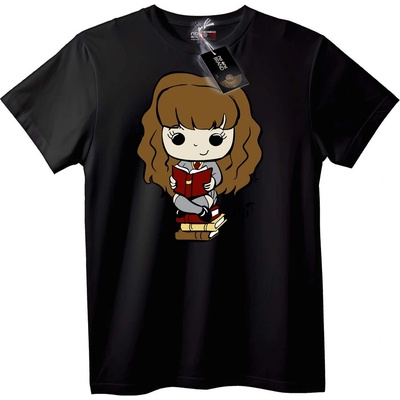 NOONEBRAND Тениска Chibi Момиче Книголюбител - L, White