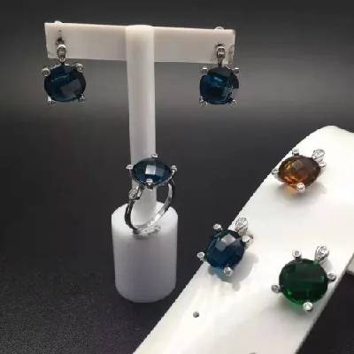 SXY Jewellery Дамски сребърен комплект с цветни кристали | ss11129