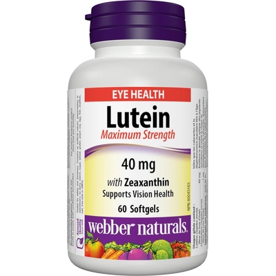 Webber Naturals Lutein, 40 mg + Zeaxanthin, 7 mg, 60 софтгел капсули, Webber Naturals