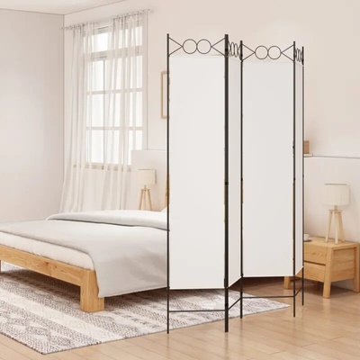 vidaXL Paraván skládací 160 × 200 cm textil bílý 4 panely 350150