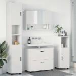 vidaXL Комплект мебели за баня 4 бр. Бяло 35 x 30 x 192 см (3393043)
