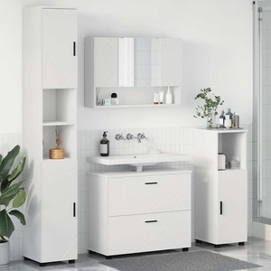 vidaXL Комплект мебели за баня 4 бр. Бяло 35 x 30 x 192 см (3393043)
