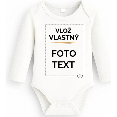 Detské body s potlačou Biela