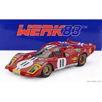 Werk83 Ferrari 512s 5.0l V12 Long Tail Team N.a.r.t.h. North American Racing N 11 4th 24h Le Mans 1970 Ronnie Bucknum Sam Posey Red 1:18