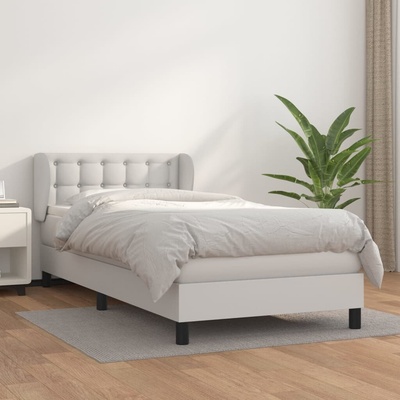 vidaXL 3127278 Boxspring postel s matrací umělá kůže / barva Bílá