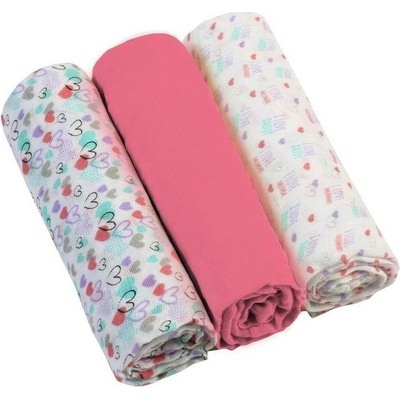 Babyono mušelínové 70x70cm Super soft Růžové 3 ks