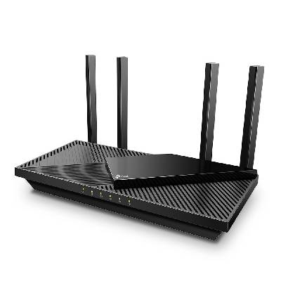 Рутер TP-Link Archer AX55, 3000Mbps, 2.4GHz (574 Mbps)/ 5GHz (2402 Mbps), Wireless AX, 4x LAN 1000, 1x WAN 1000, 1x USB 3.0, 4x външни антени (Archer AX55)